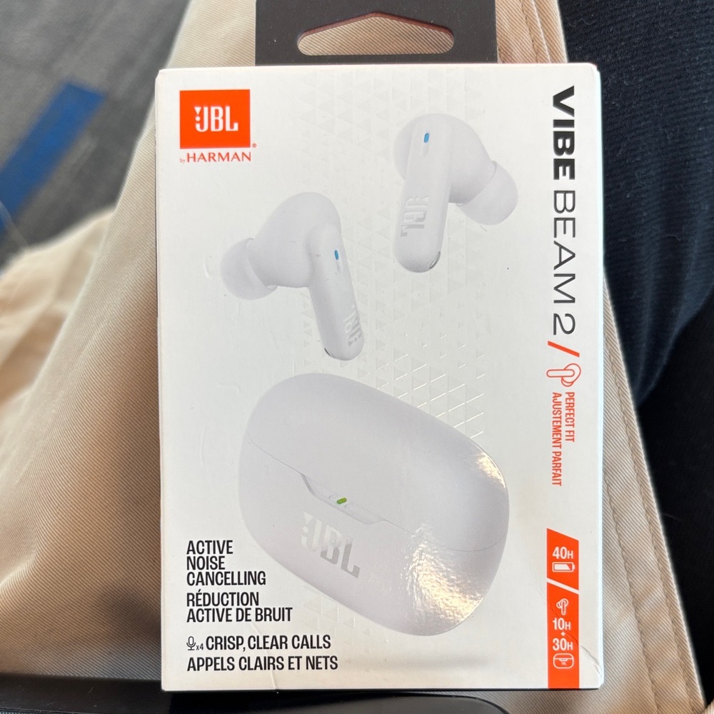 JBL Vibe Beam 2 Wireless Earbuds - White